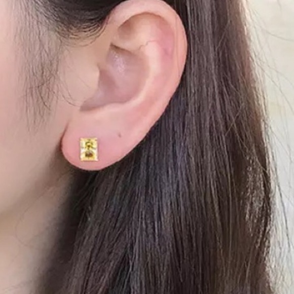 1ct Canary Radiant Earrings - Picture 5 of 12